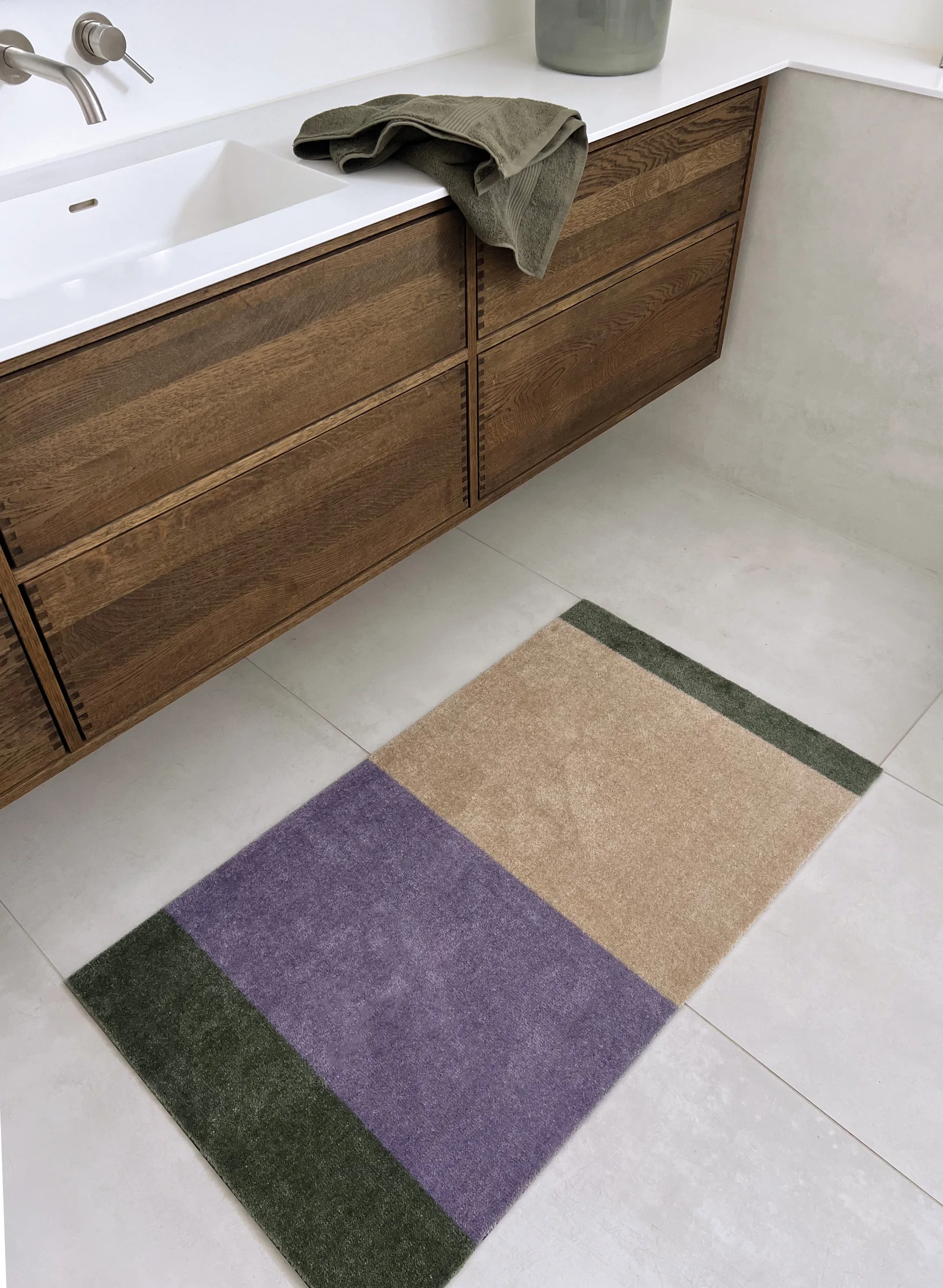 Stripes Alfombra horizontal, Lilac-ivory-green, 67x120 cm tica copenhagen