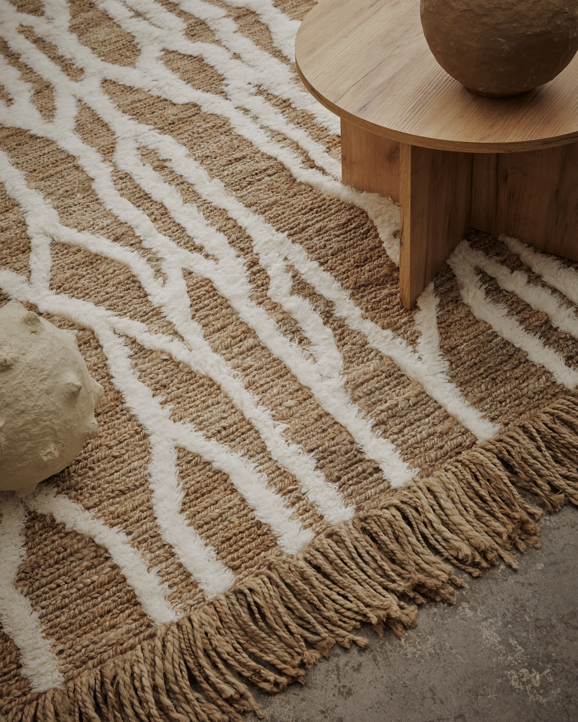 Alfombra de jute Wahl 170x240 cm, Brown-offwhite Tinted