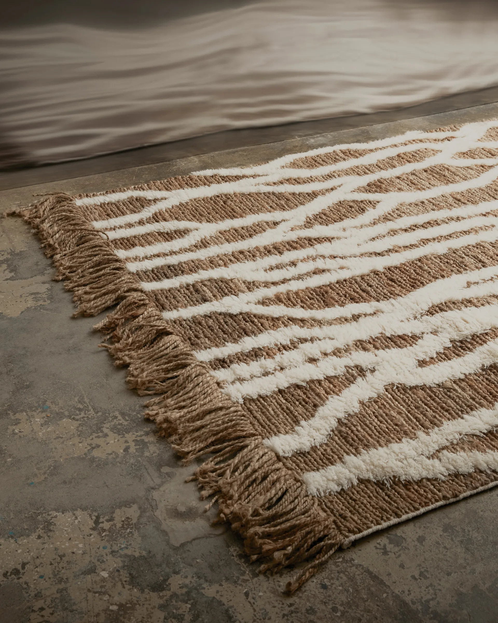 Alfombra de jute Wahl 200x300 cm, Brown-offwhite Tinted