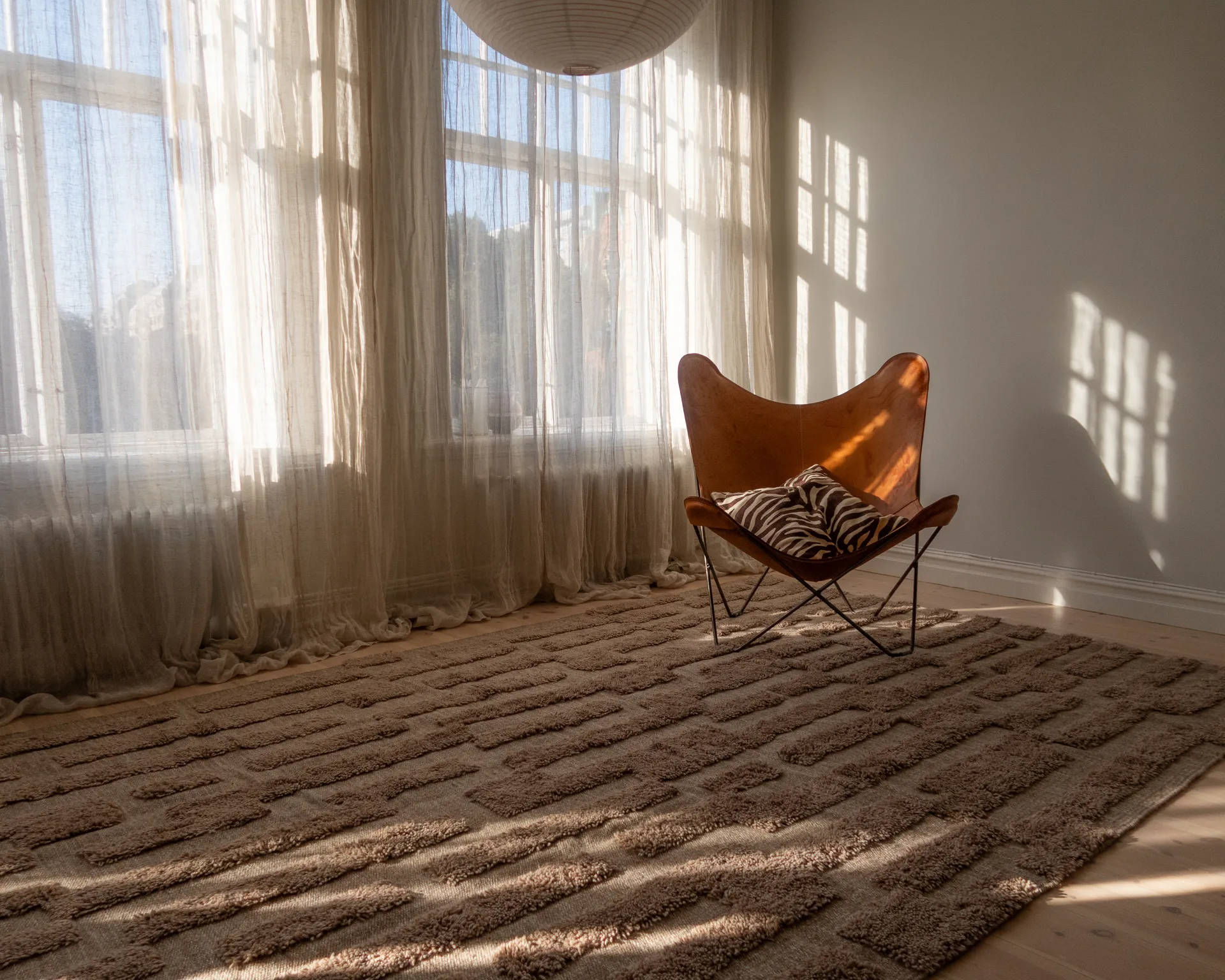 Alfombra de lana Bielke 170x240 cm, Dark beige Tinted