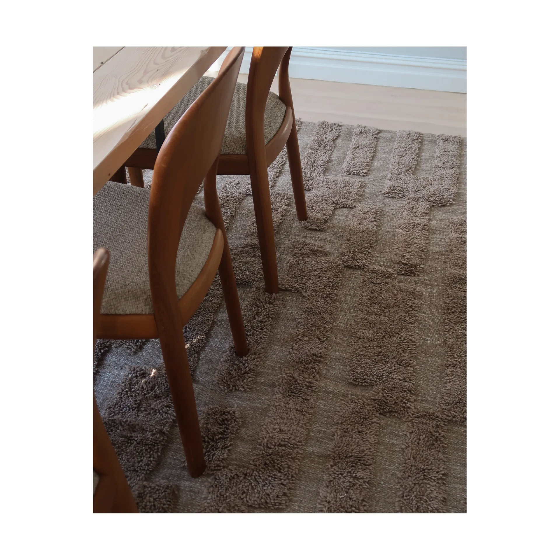 Alfombra de lana Bielke 250x350 cm, Dark beige Tinted