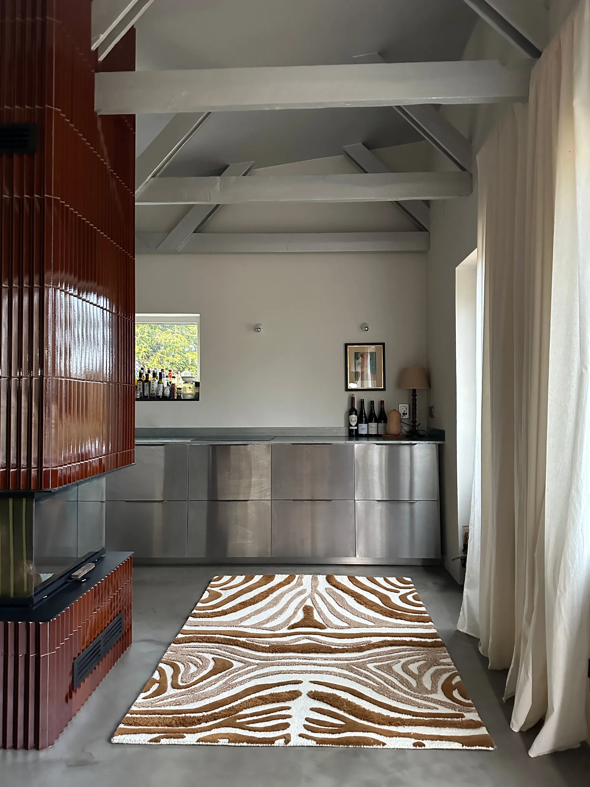 Alfombra de lana Jepson 130x180 cm, Brown-off white Tinted