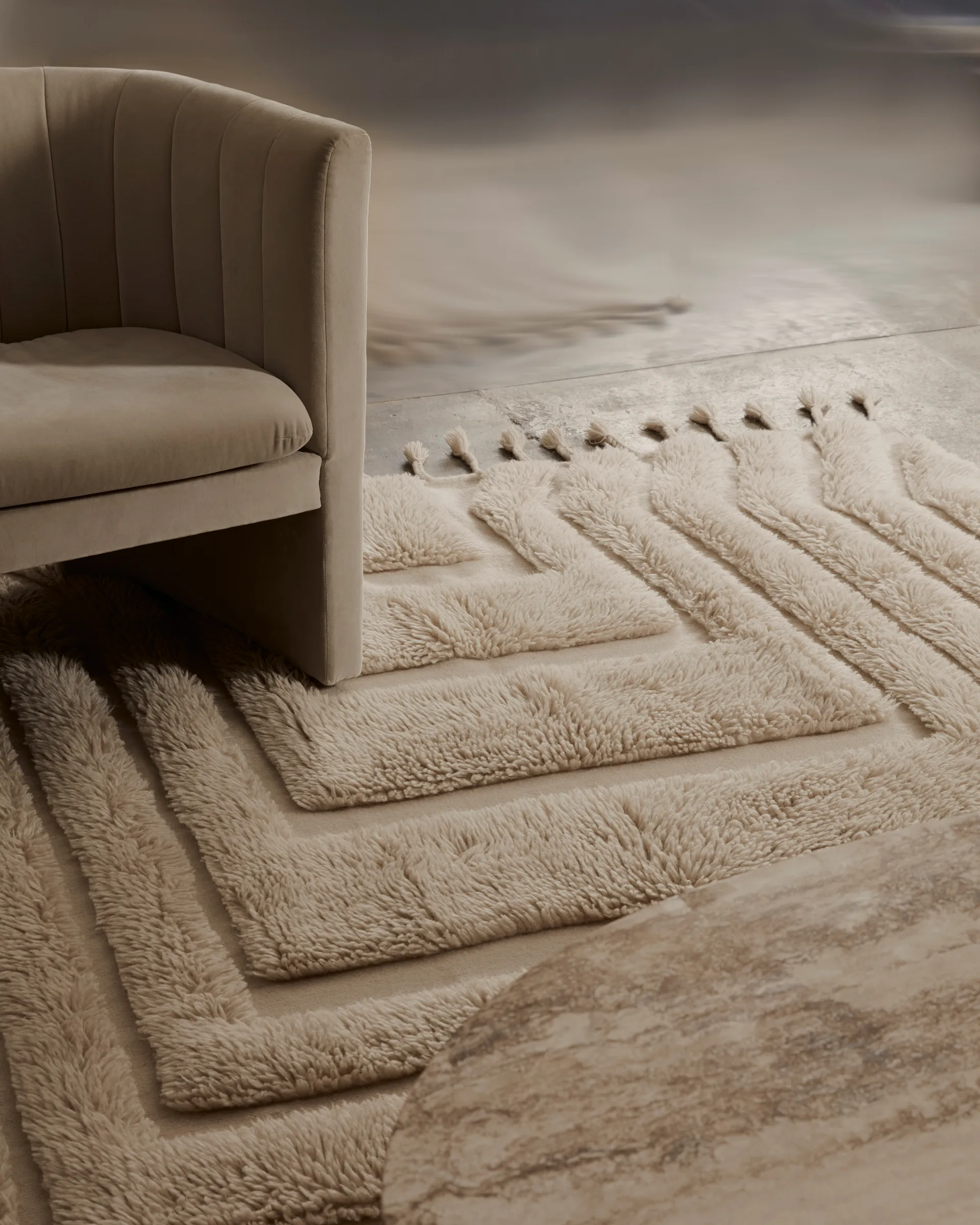 Alfombra de lana Kask 200x300 cm, Beige Tinted