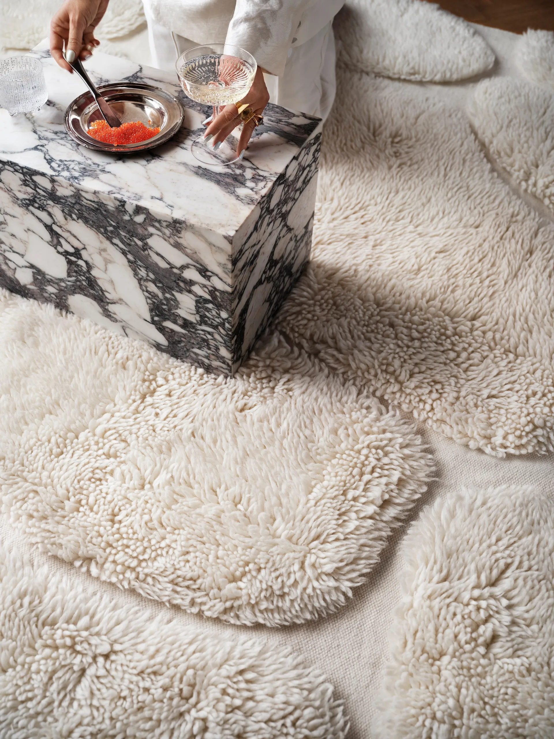 Alfombra de lana Kullin 200x300 cm, Offwhite Tinted