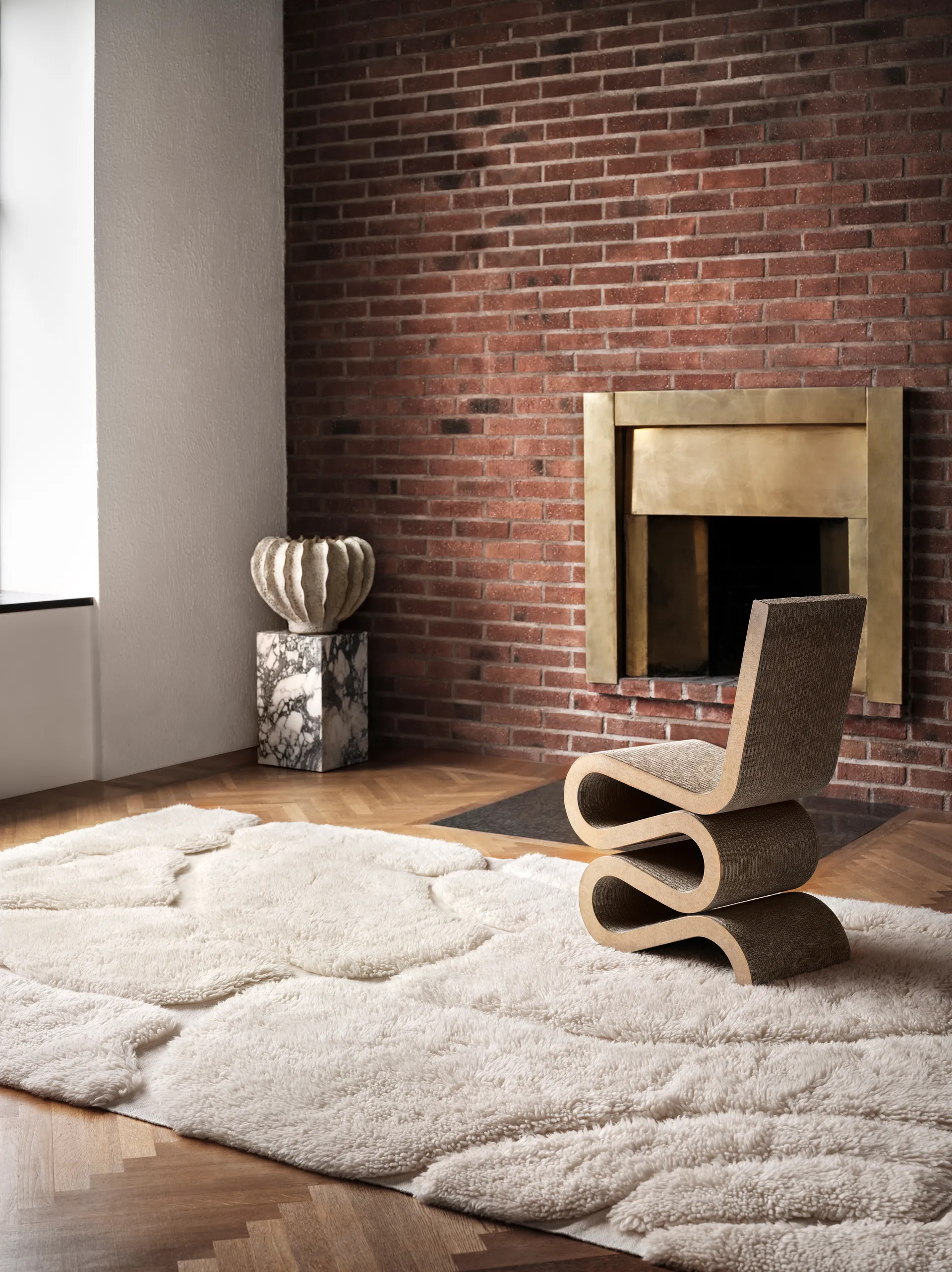 Alfombra de lana Kullin 200x300 cm, Offwhite Tinted