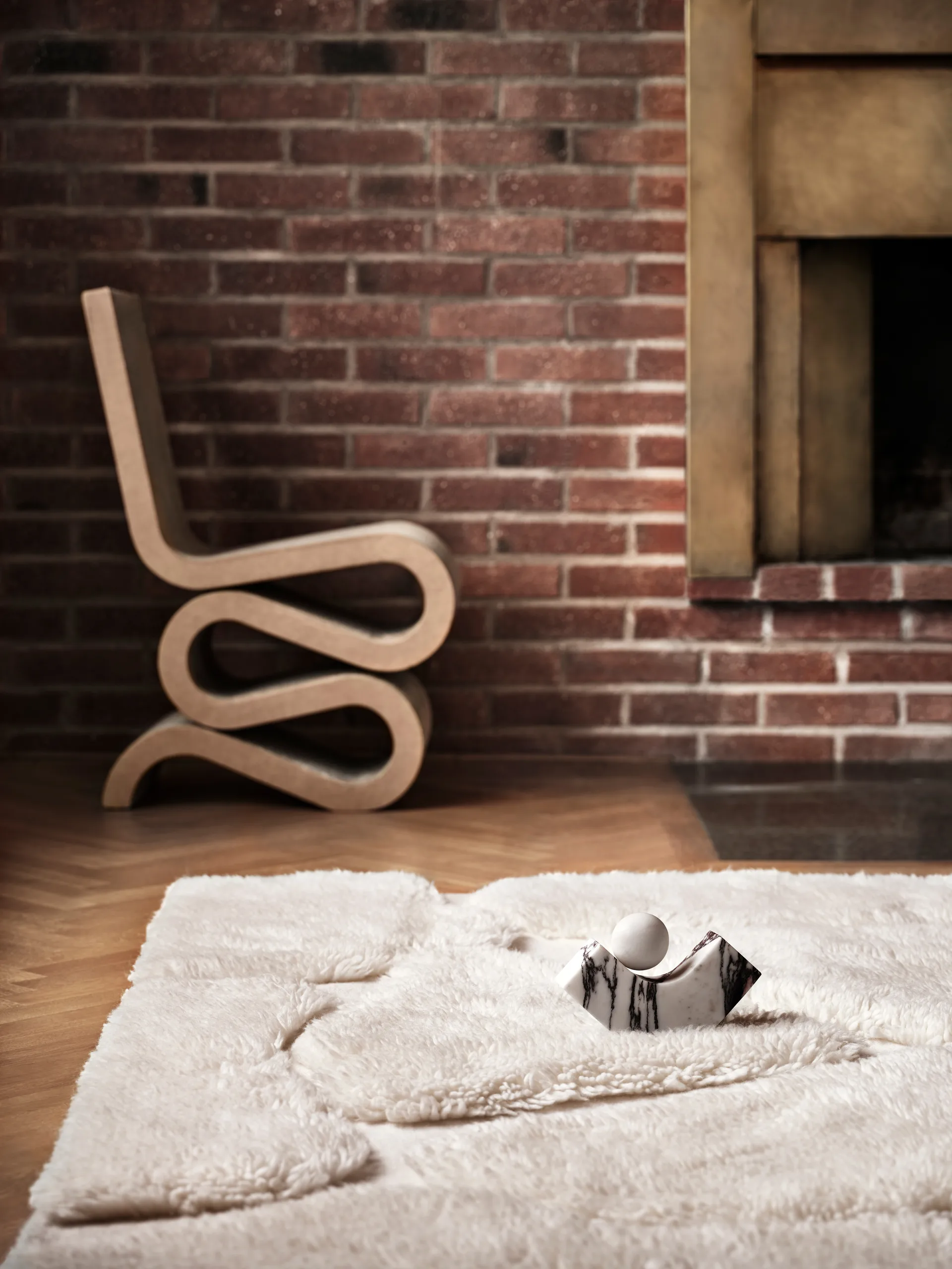 Alfombra de lana Kullin 250x350 cm, Offwhite Tinted