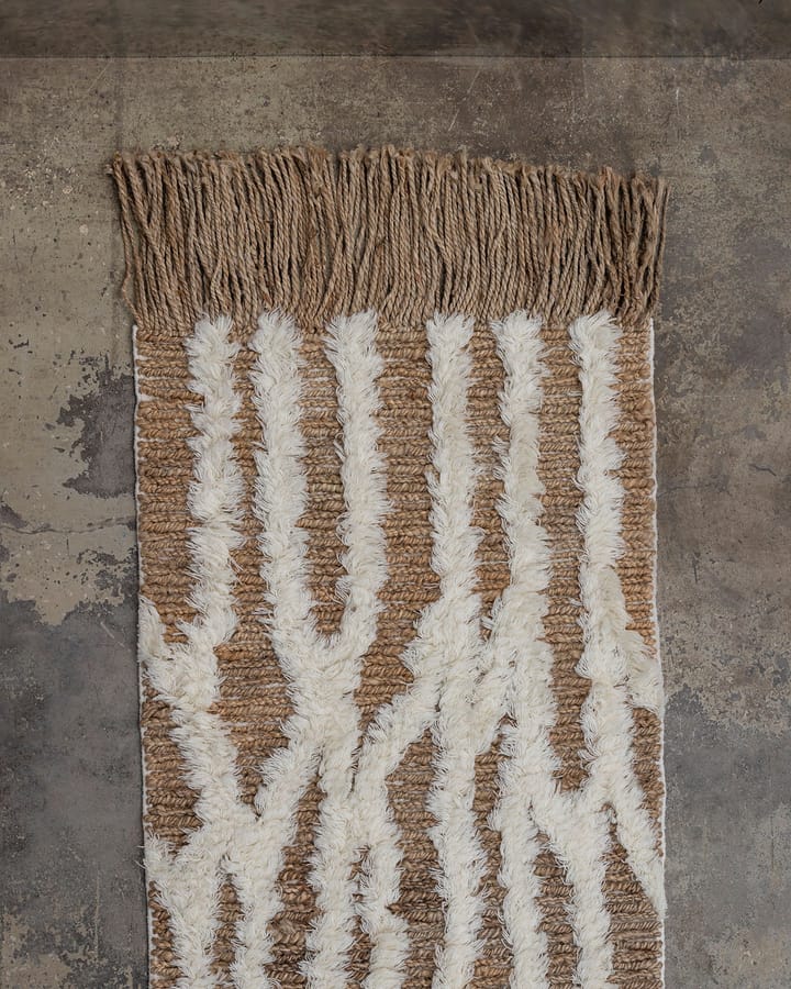 Alfombra de recibidor de jute Wahl 80x300 cm, Brown-offwhite Tinted