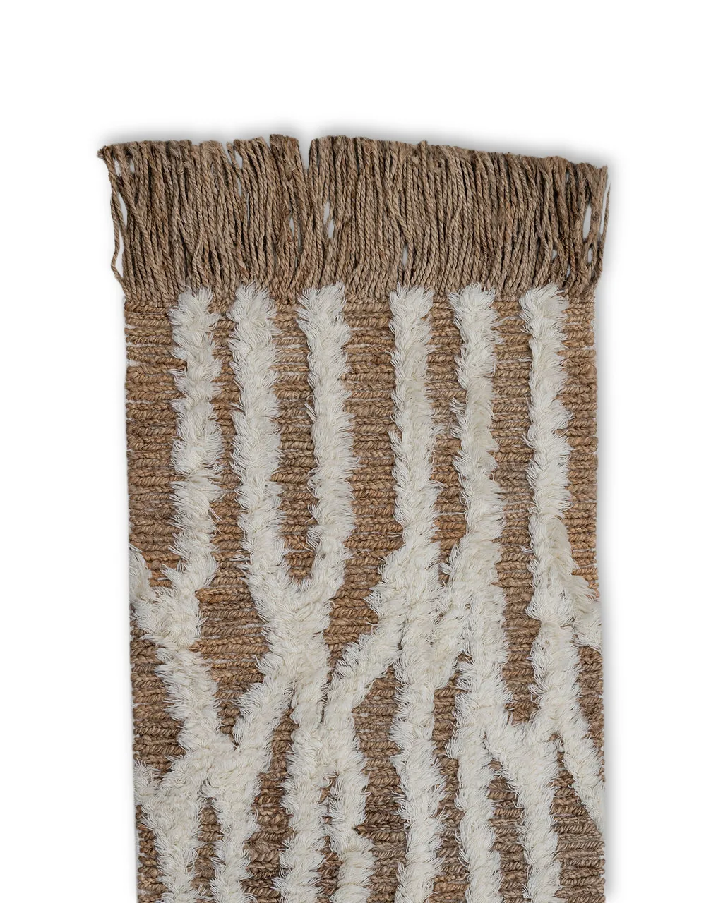 Alfombra de recibidor de jute Wahl 80x350 cm, Brown-offwhite Tinted