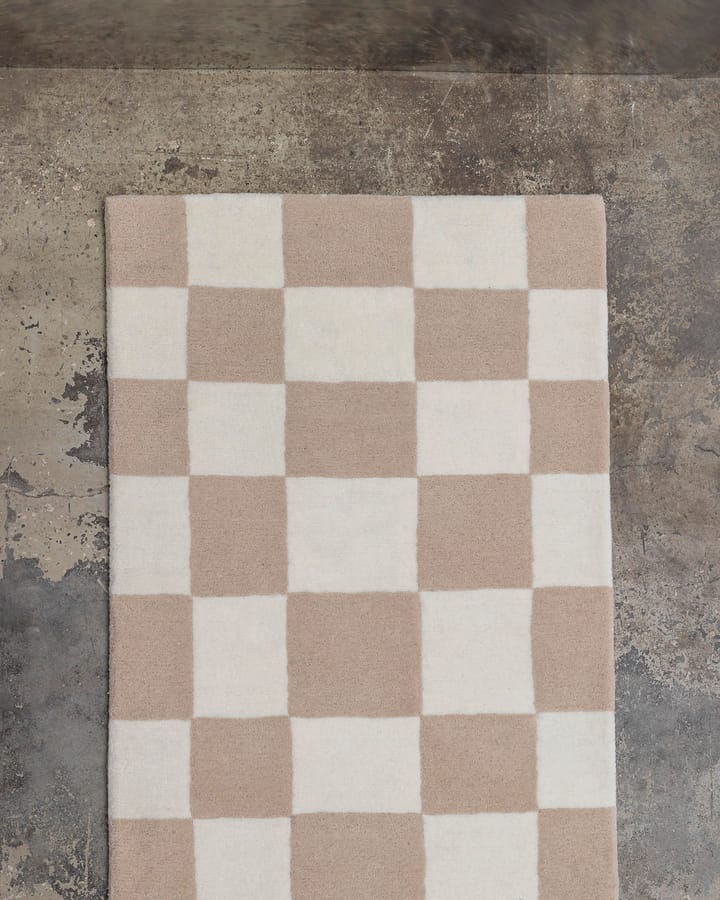 Alfombra de recibidor de lana Hafstrom 80x350 cm - Beige-white - Tinted