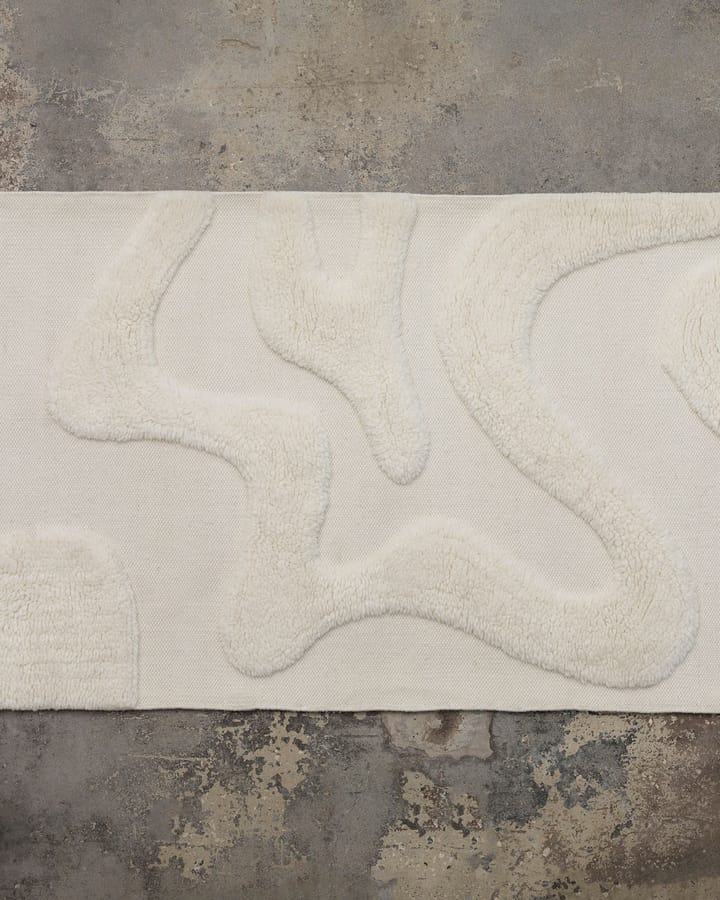 Alfombra de recibidor de lana Norlander 80x300 cm, White Tinted
