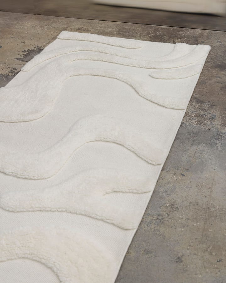 Alfombra de recibidor de lana Norlander 80x350 cm, White Tinted