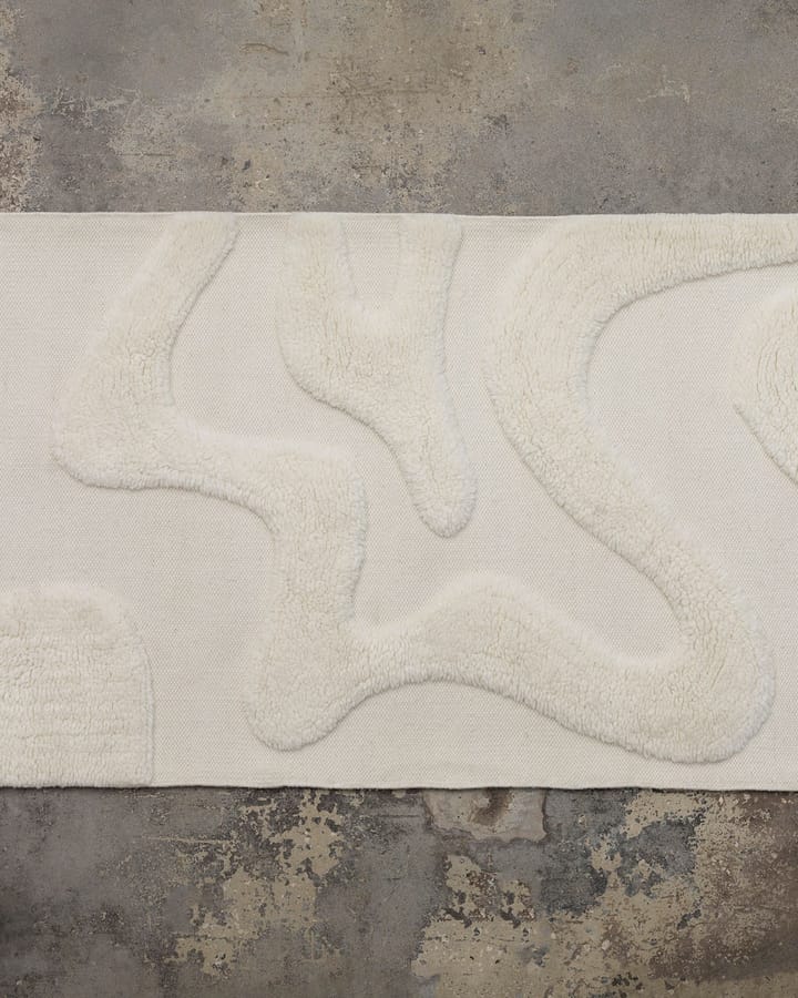 Alfombra de recibidor de lana Norlander 80x350 cm, White Tinted