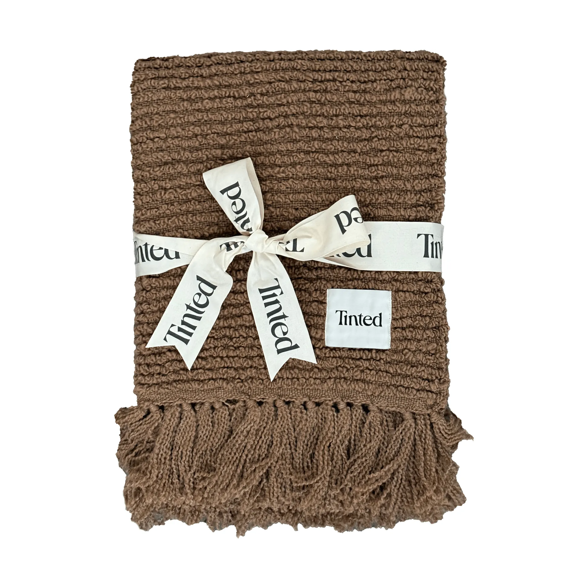 Manta de bouclé Janzen, Solid natural brown, 130x170 cm Tinted