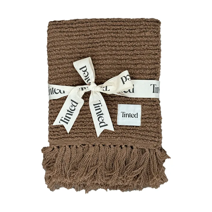 Manta de bouclé Janzen - Solid natural brown, 130x170 cm - Tinted