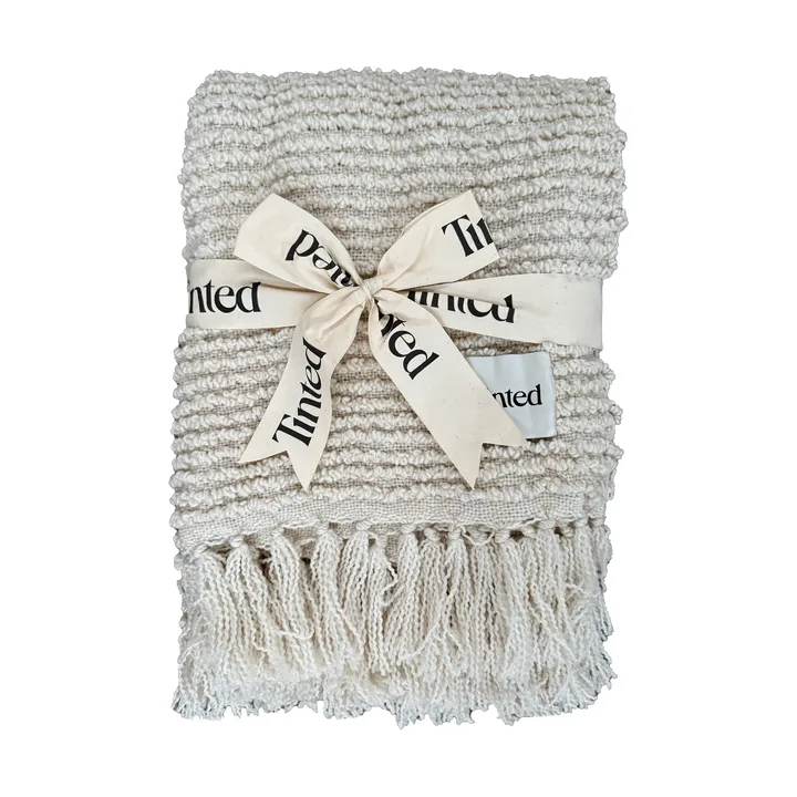 Manta de bouclé Janzen - Solid off white-natural, 130x170 cm - Tinted