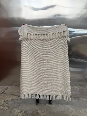Manta de bouclé Janzen - Solid off white-natural, 130x170 cm - Tinted