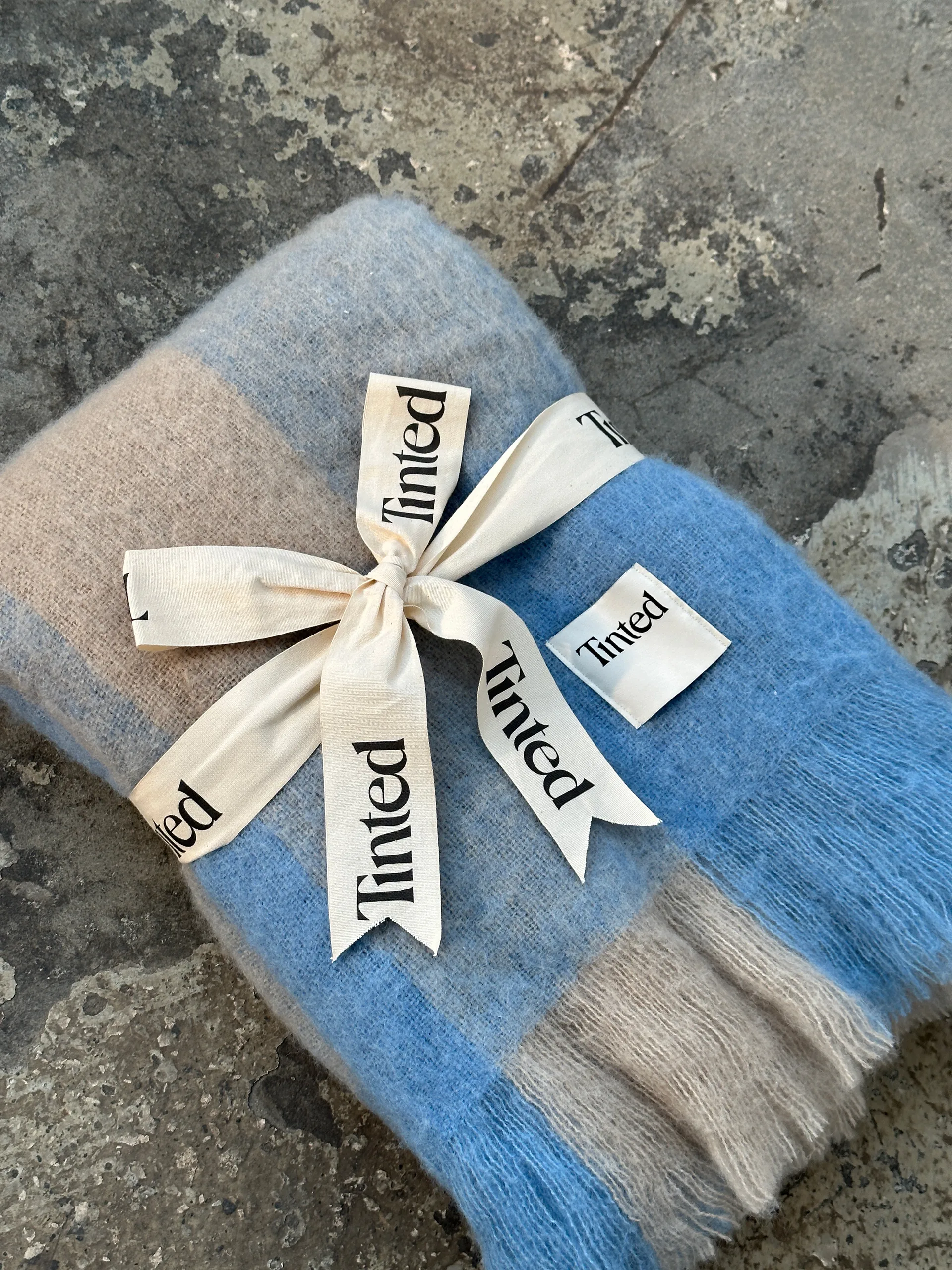 Manta de lana Ahlblom 130x170 cm, Beige-blue Tinted