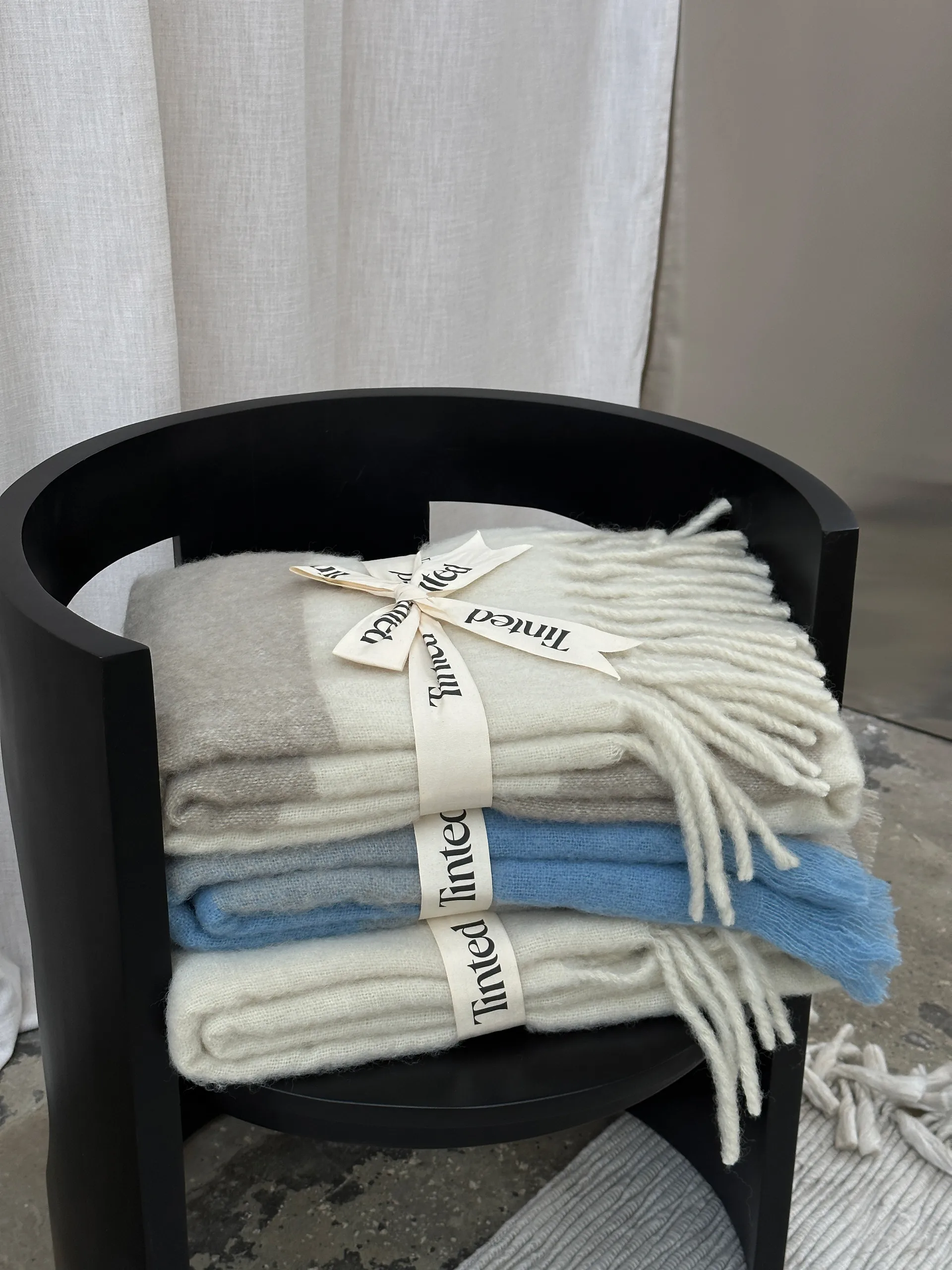 Manta de lana Ahlblom 130x170 cm, Beige-blue Tinted