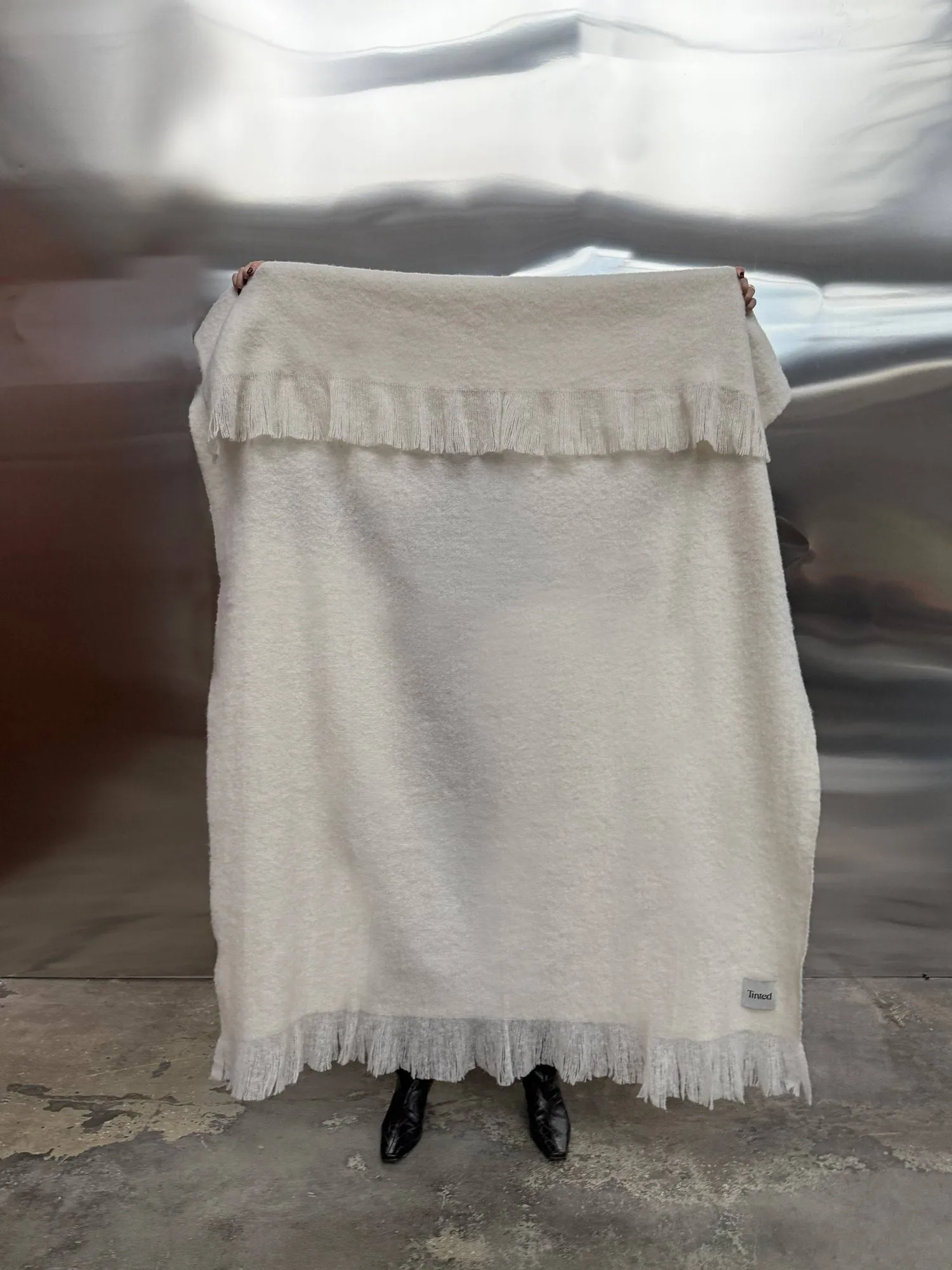 Manta de lana Fingal, Solid off white-natural, 130x170 cm Tinted