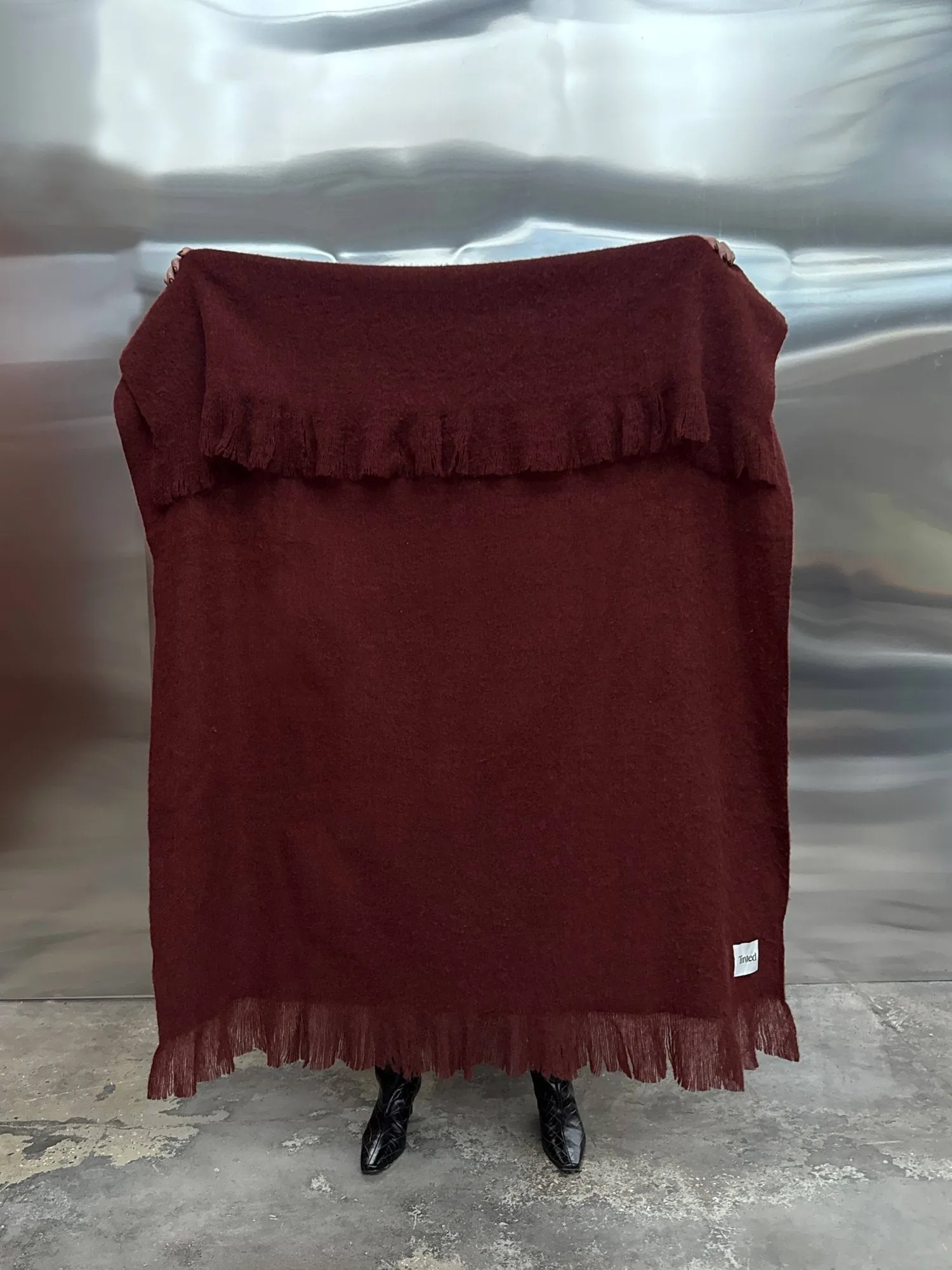 Manta de lana Fingal, Solid wine red, 130x170 cm Tinted