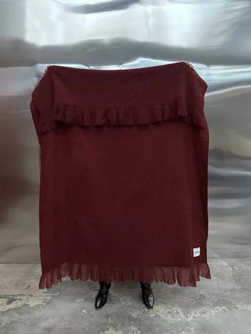 Manta de lana Fingal - Solid wine red, 130x170 cm - Tinted
