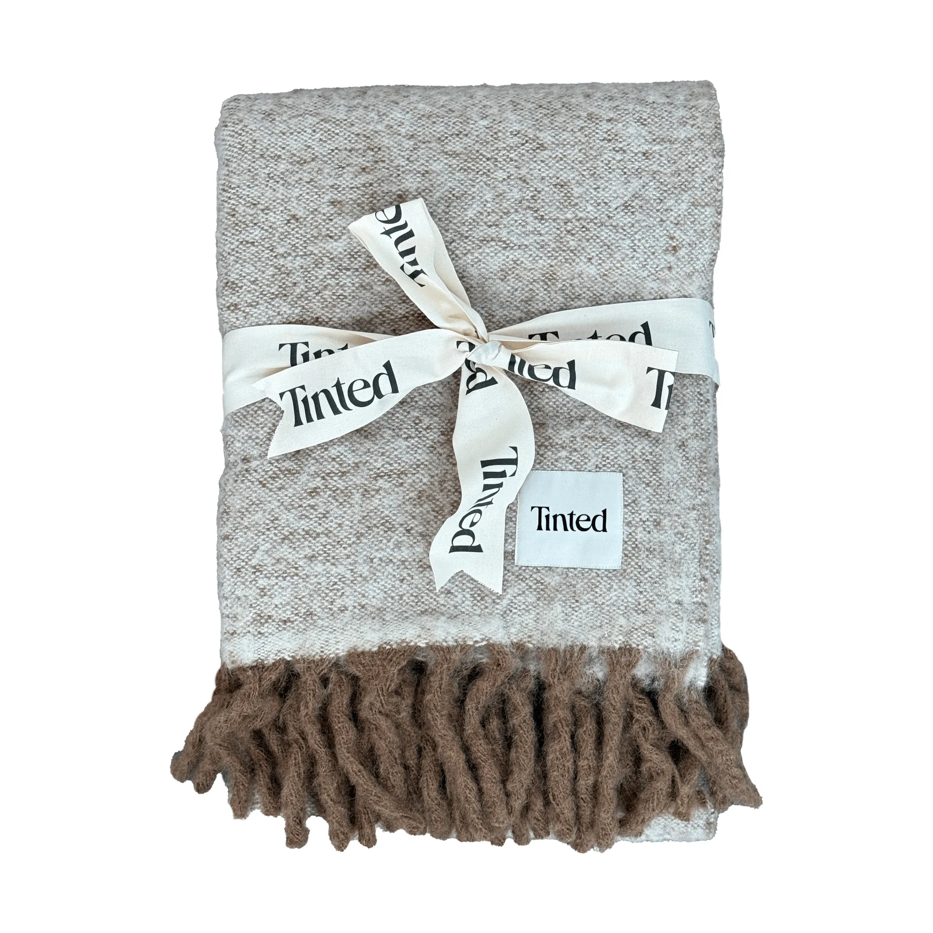 Manta de mohair Fridh, Brown-off white, 130x170 cm Tinted