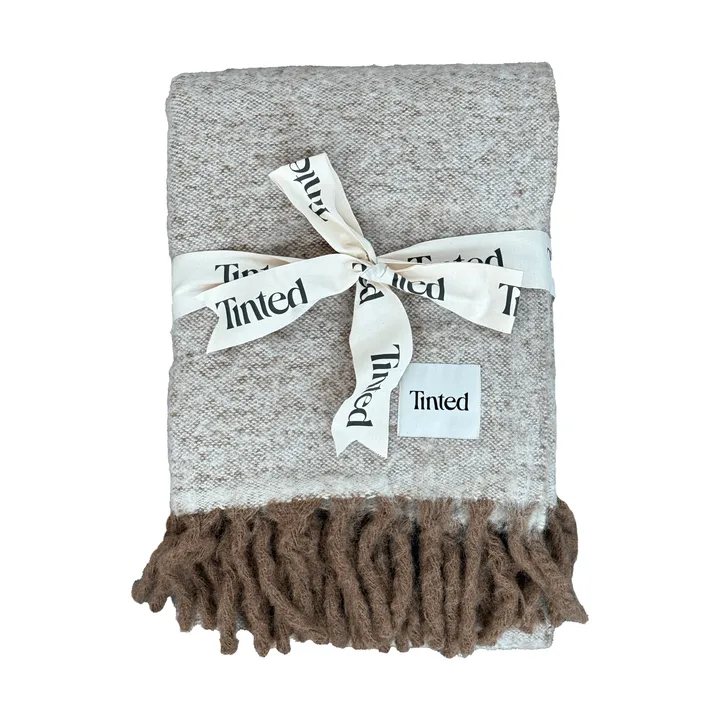 Manta de mohair Fridh - Brown-off white, 130x170 cm - Tinted