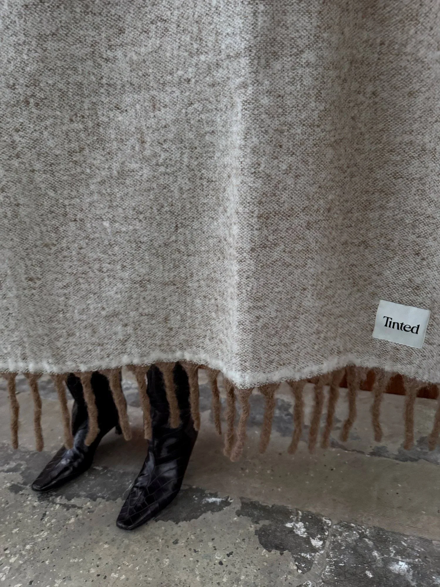 Manta de mohair Fridh, Brown-off white, 130x170 cm Tinted
