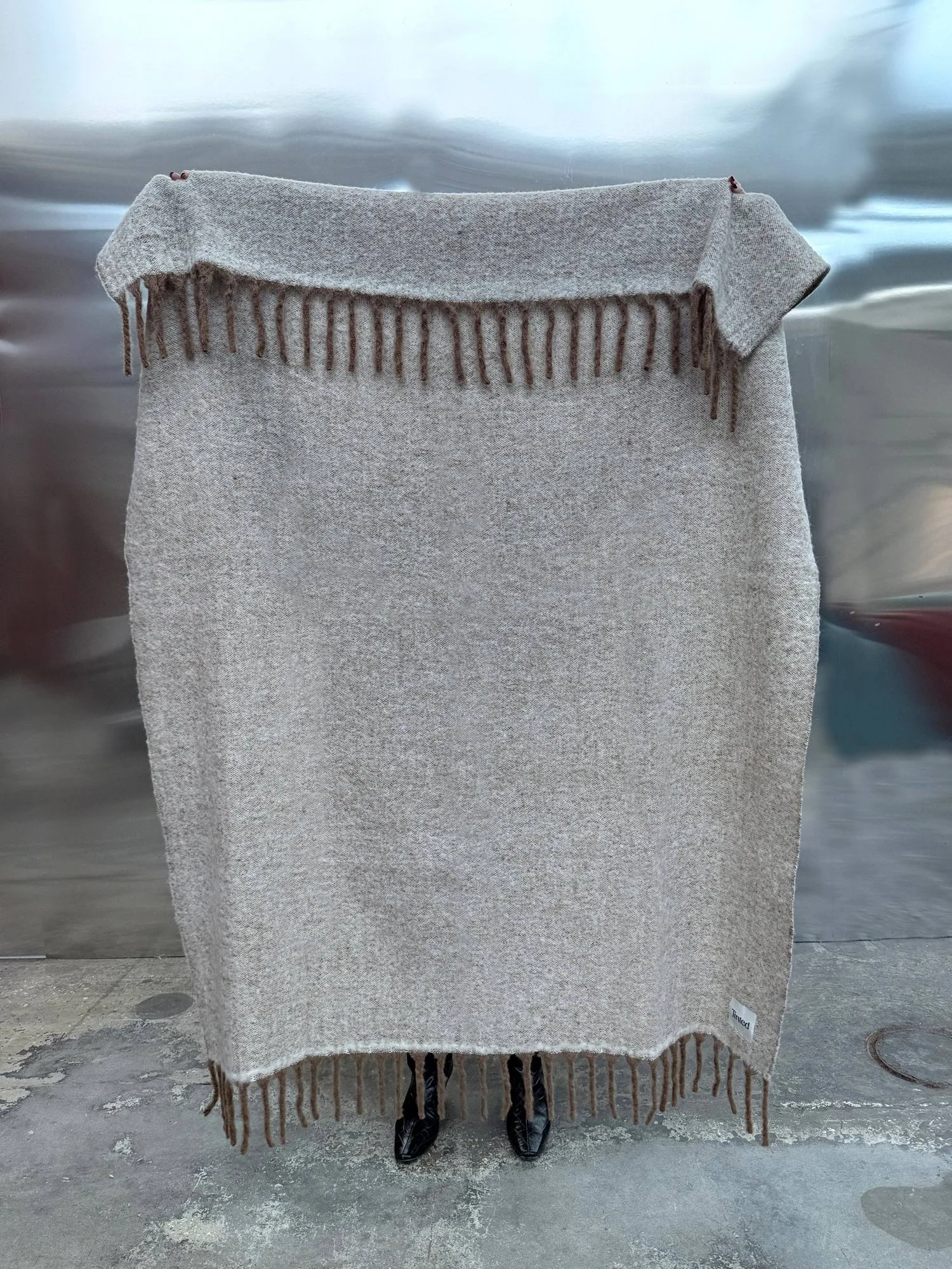 Manta de mohair Fridh, Brown-off white, 130x170 cm Tinted