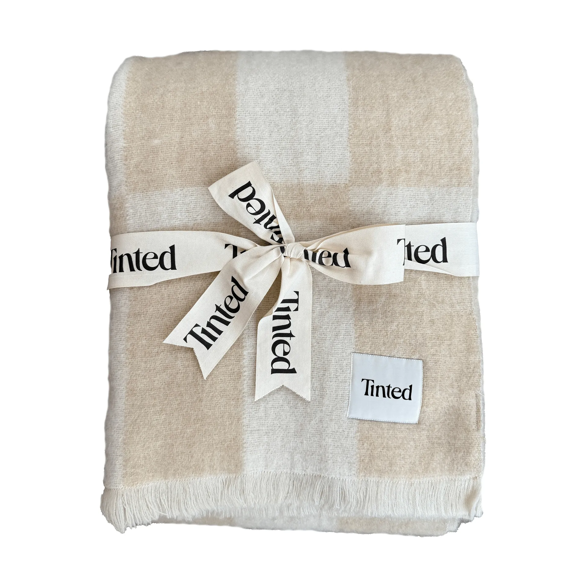 Manta de mohair Hallin, Beige-off white, 130x170 cm Tinted