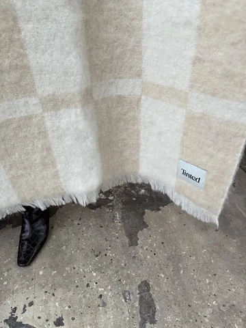 Manta de mohair Hallin - Beige-off white, 130x170 cm - Tinted