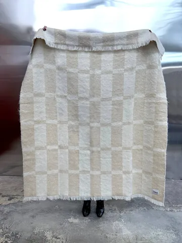 Manta de mohair Hallin - Beige-off white, 130x170 cm - Tinted