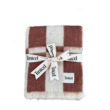 Manta de mohair Hallin - Off white-rust, 130x170 cm - Tinted