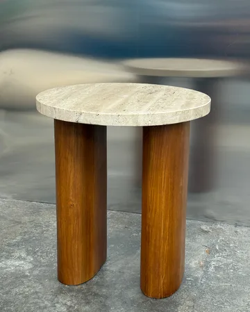 Mesa auxiliar Vikman  - Roble-beige travertino - Tinted