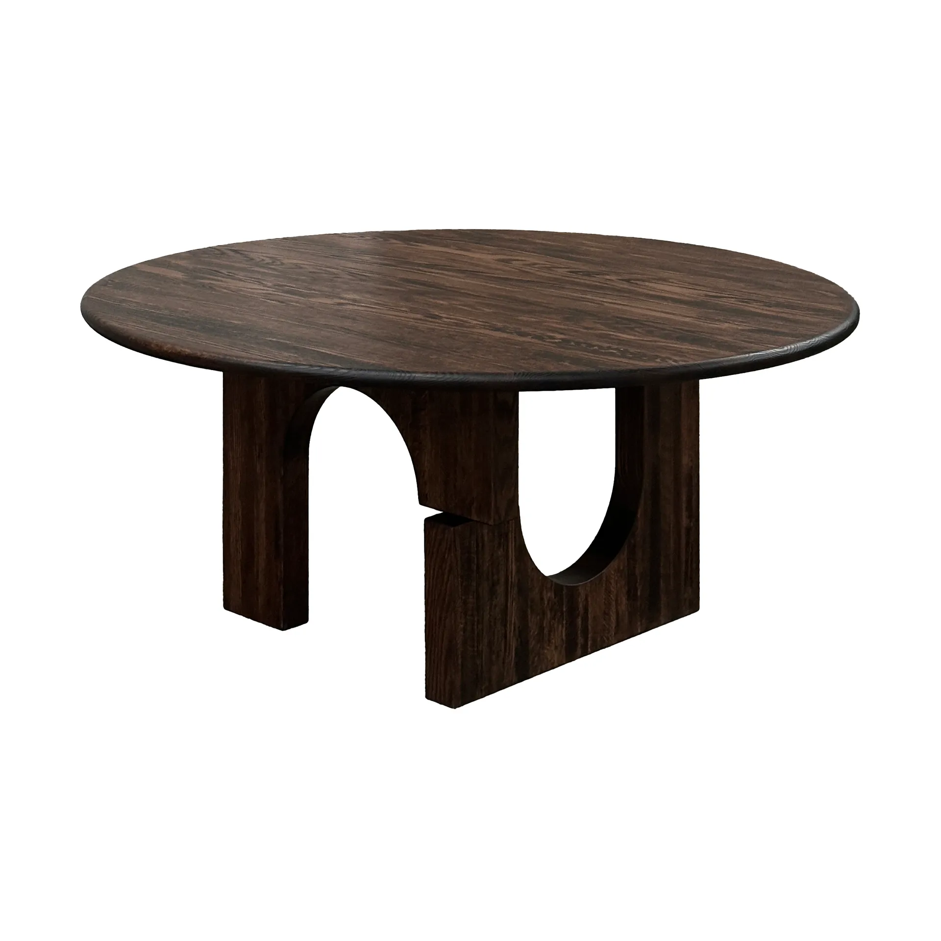 Mesa de comedor Sanders Ø160 cm, Roble tintado oscuro Tinted