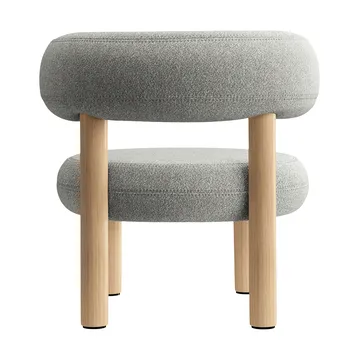 Butaca lounge Fat - Madera natural cepillada y bouclé alpino natural - Tom Dixon