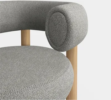 Butaca lounge Fat - Madera natural cepillada y bouclé alpino natural - Tom Dixon