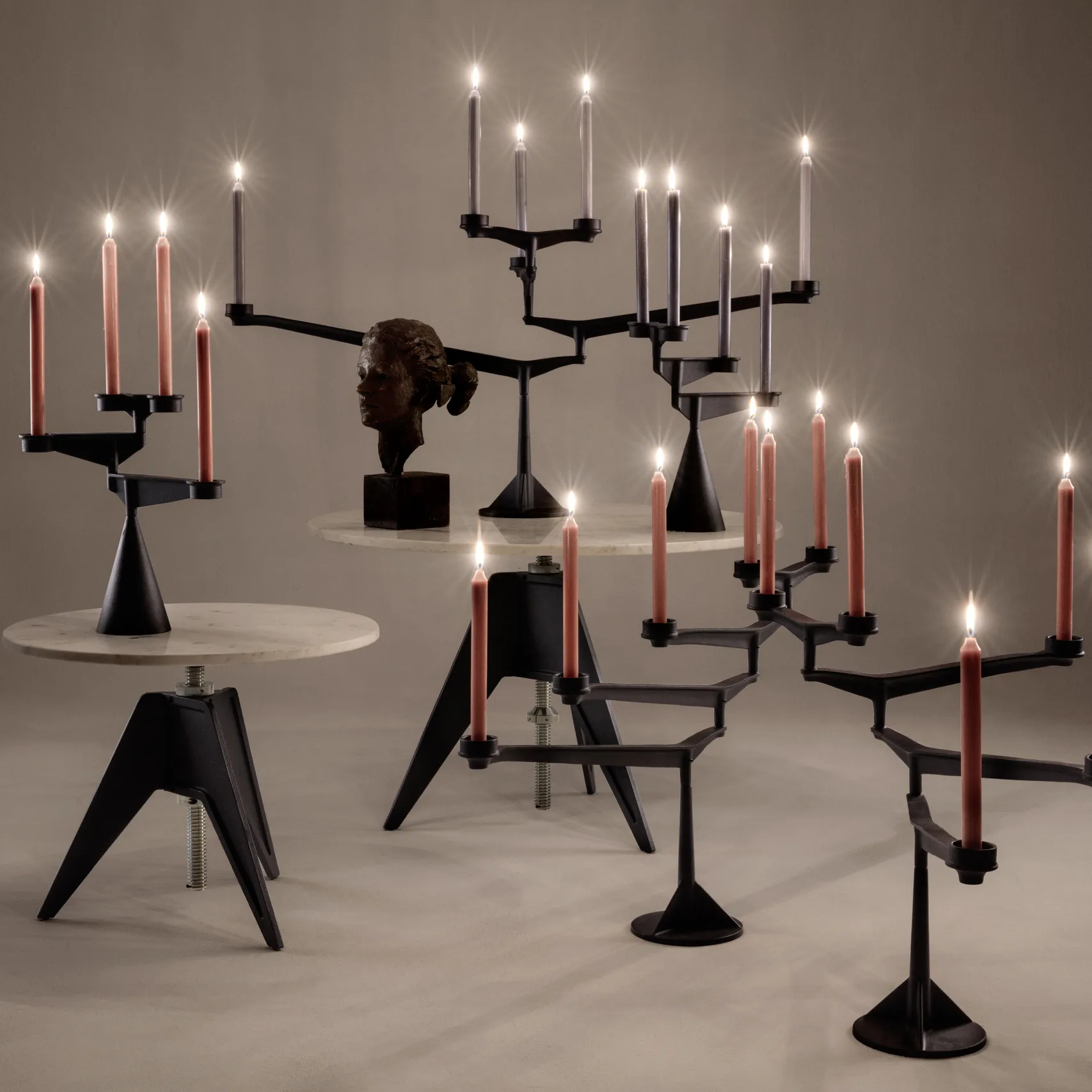 Candelabro Spin mini, Negro Tom Dixon