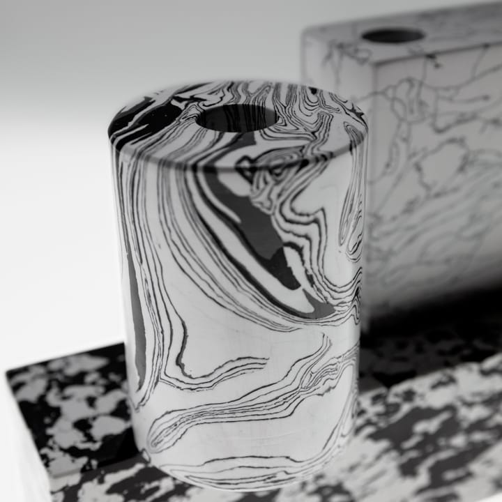 Candelabro Swirl grande - negro-blanco - Tom Dixon