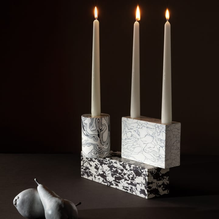 Candelabro Swirl grande - negro-blanco - Tom Dixon