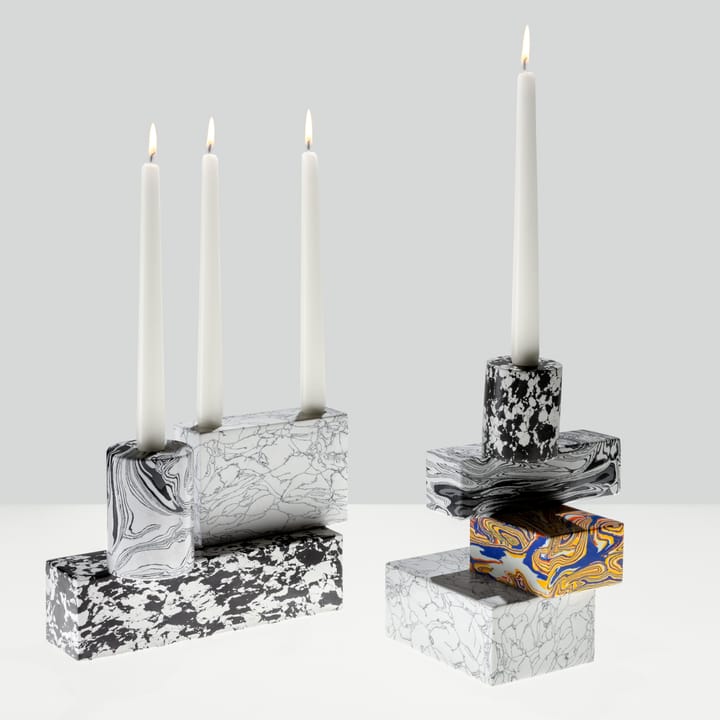 Candelabro Swirl grande - negro-blanco - Tom Dixon