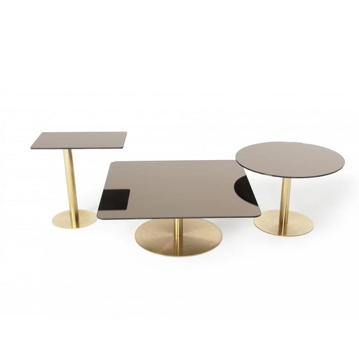 Flash mesa auxiliar 30x50 cm, Vidrio espejo negro - soporte negro Tom Dixon
