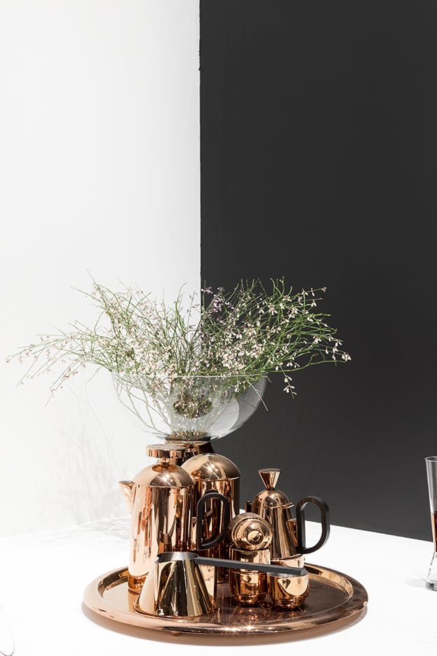 Jarrón Tank grande 36 cm, Transparente-cobre Tom Dixon