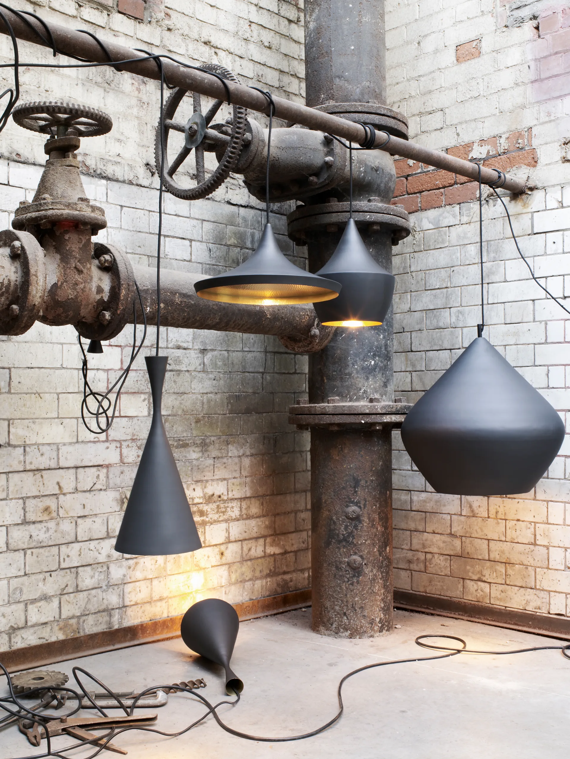 Lámpara colgante Beat Fat LED Ø30 cm, Negro Tom Dixon