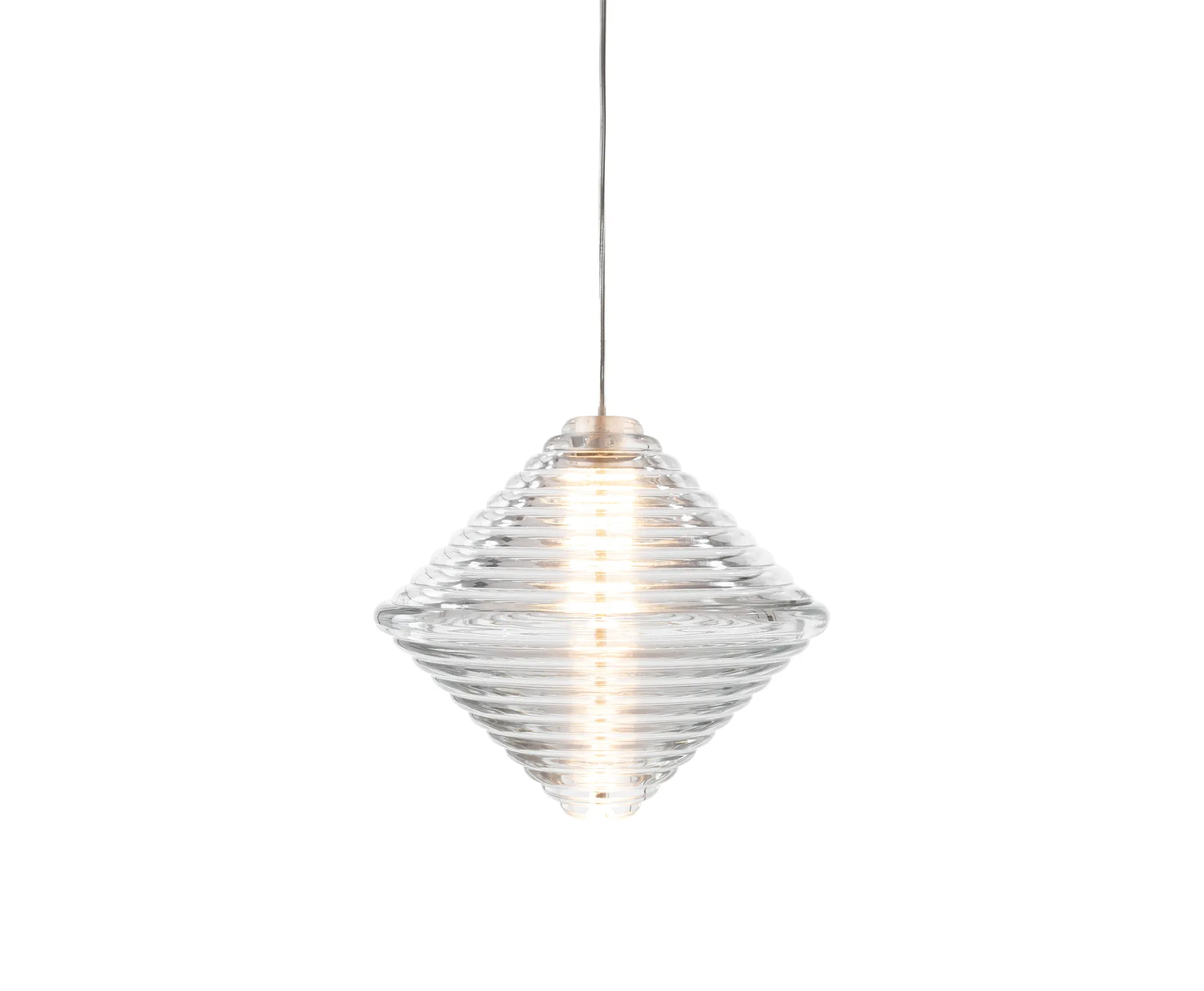 Lámpara colgante Press Cone LED 34 cm, Transparente Tom Dixon