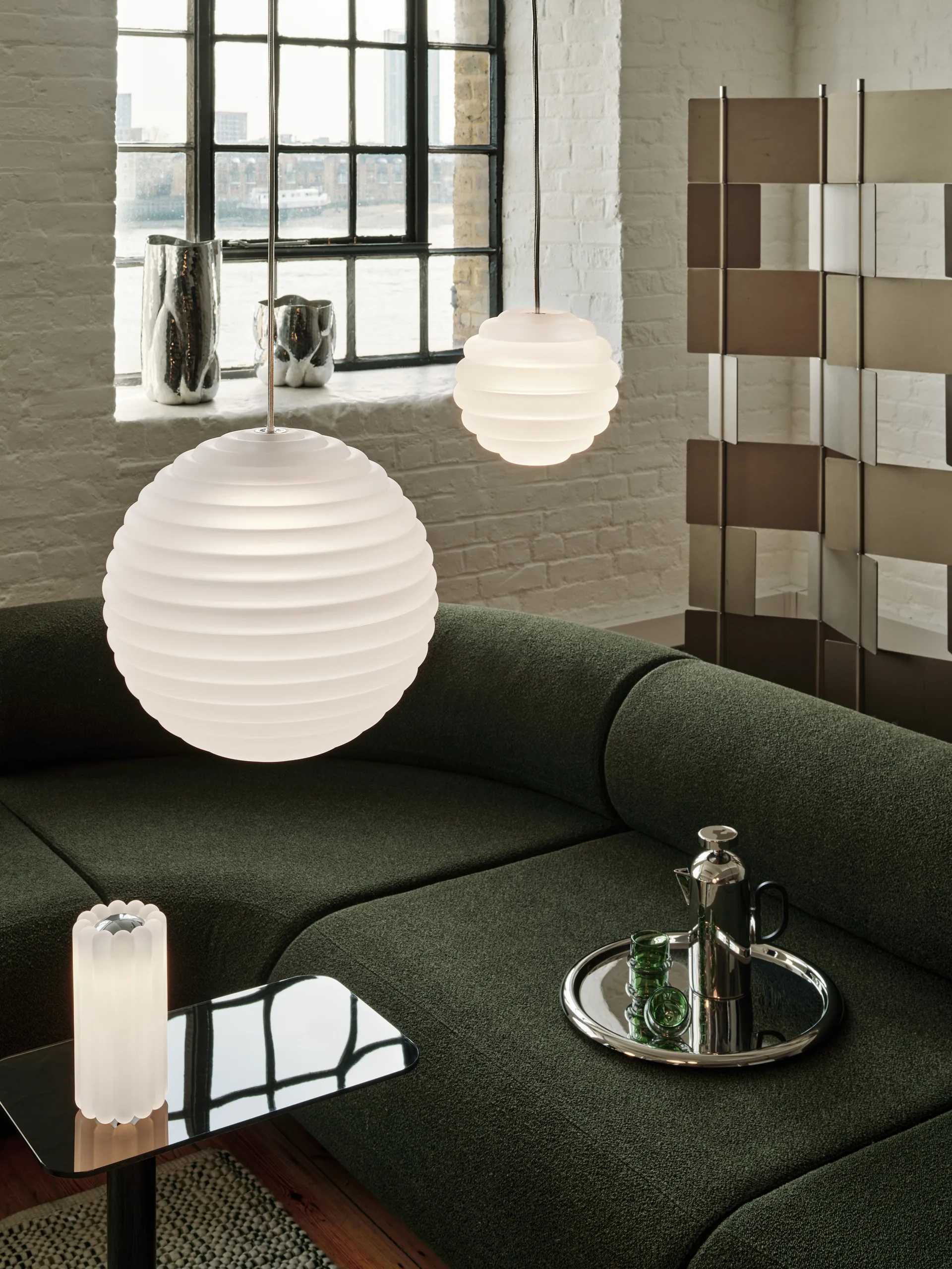 Lámpara colgante Press Sphere LED Ø30 cm, Esmerilado Tom Dixon