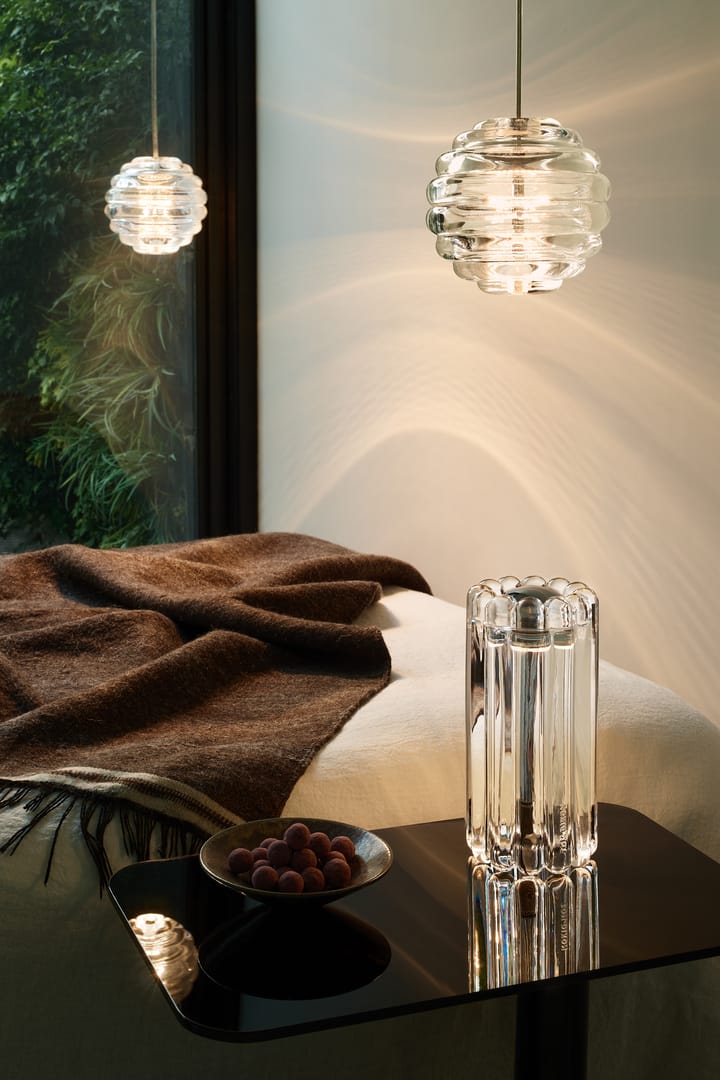 Lámpara colgante Press Sphere mini LED Ø14,5 cm, Transparente Tom Dixon