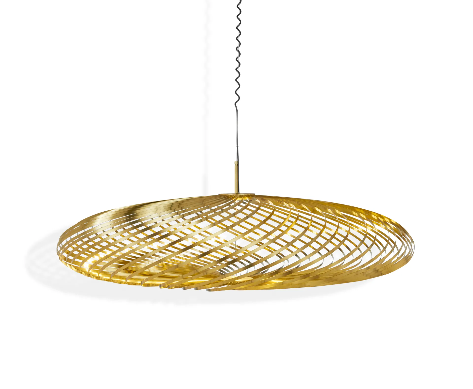 Lámpara colgante Spring LED latón, Grande Tom Dixon