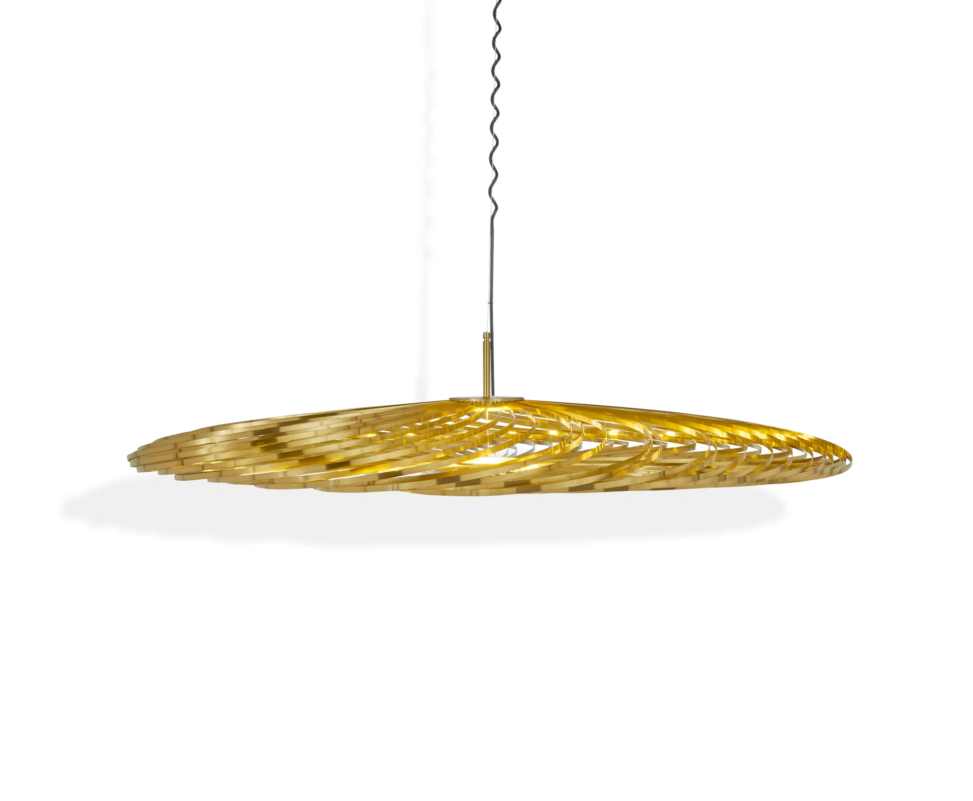 Lámpara colgante Spring LED latón, Grande Tom Dixon