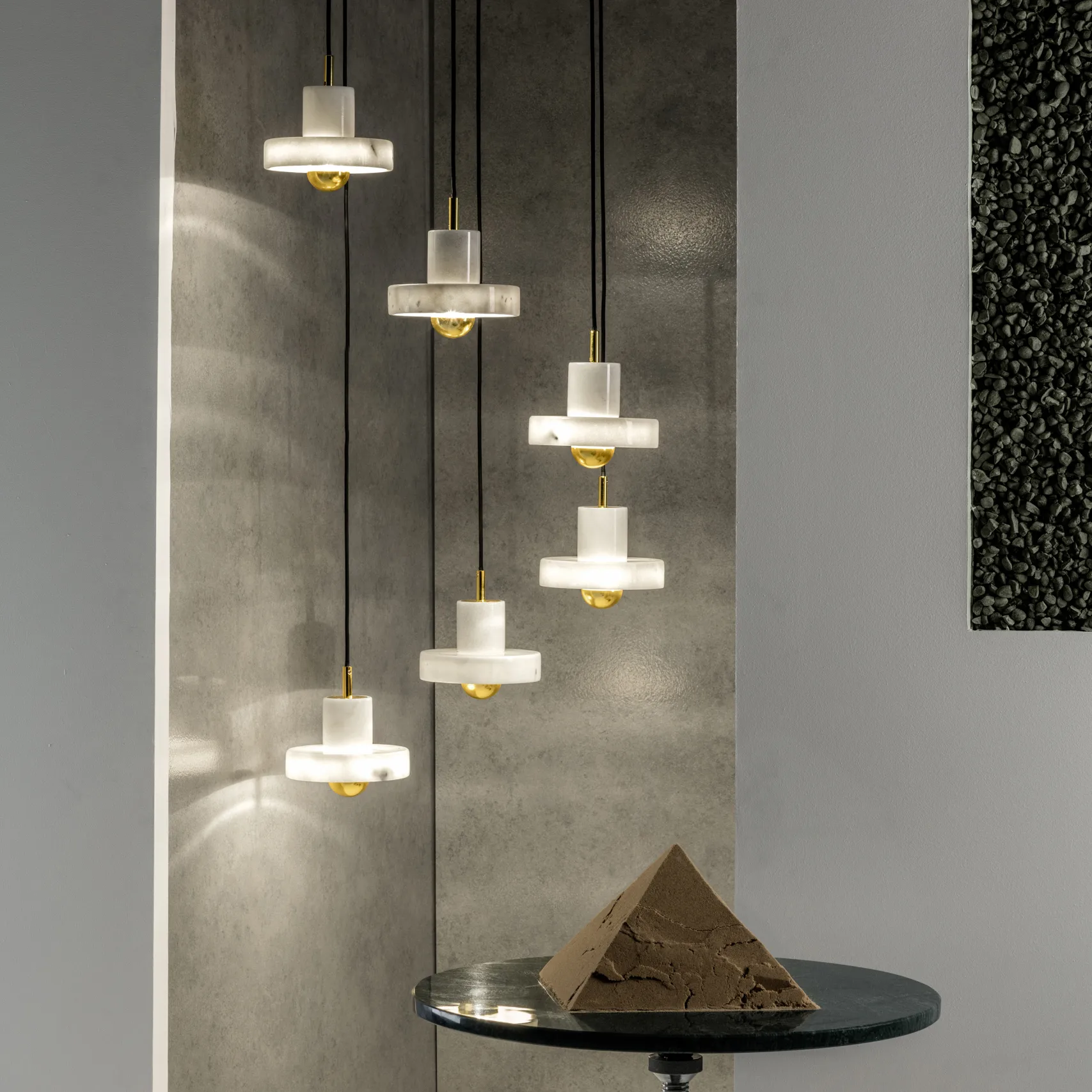 Lámpara colgante Stone, Mármol blanco Tom Dixon